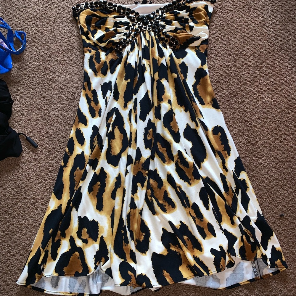 Cheetah Print Strapless Dress